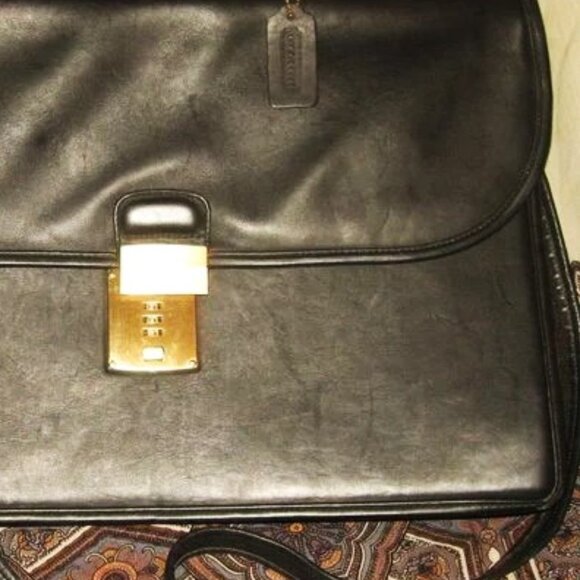 ❤️COACH DIPLOMAT 5353 Black Leather Attache Briefcase Valise w/Combo Lock … - Picture 10 of 10